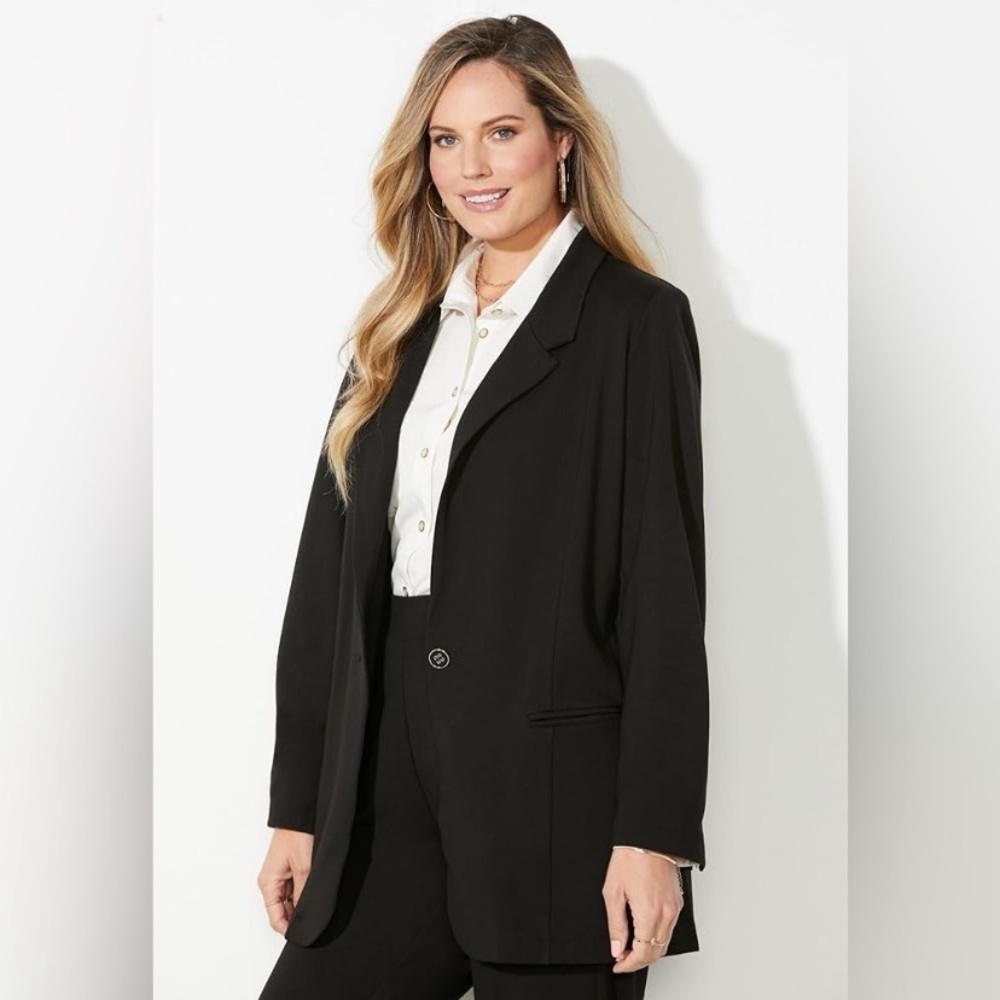 Stoosh Black Oversized One Button Blazer Size S